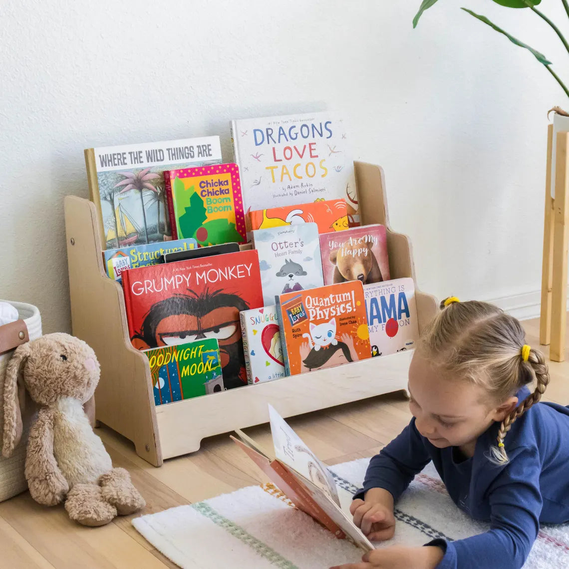 Montessori Bookshelf, Kids Bookshelf, Nursery Bookshelf Front Facing Shelves For Toddlers