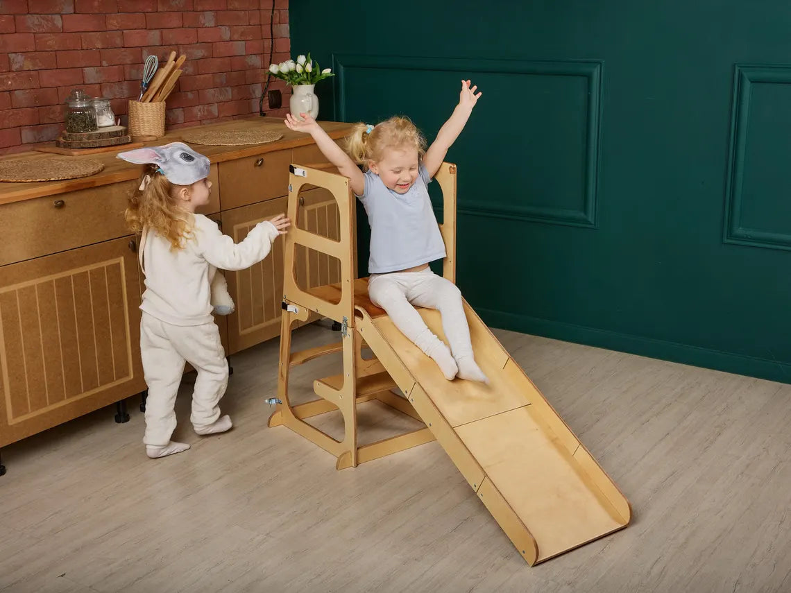 ✨8 in 1 Toddler Tower with Backrest🎈 Montessori convertible tower table