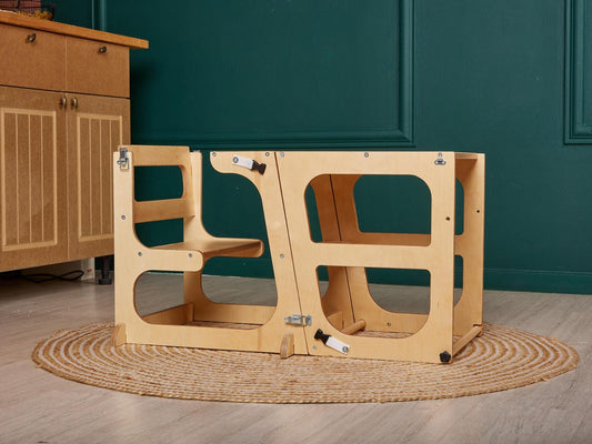 ✨8 in 1 Toddler Tower with Backrest🎈 Montessori convertible tower table