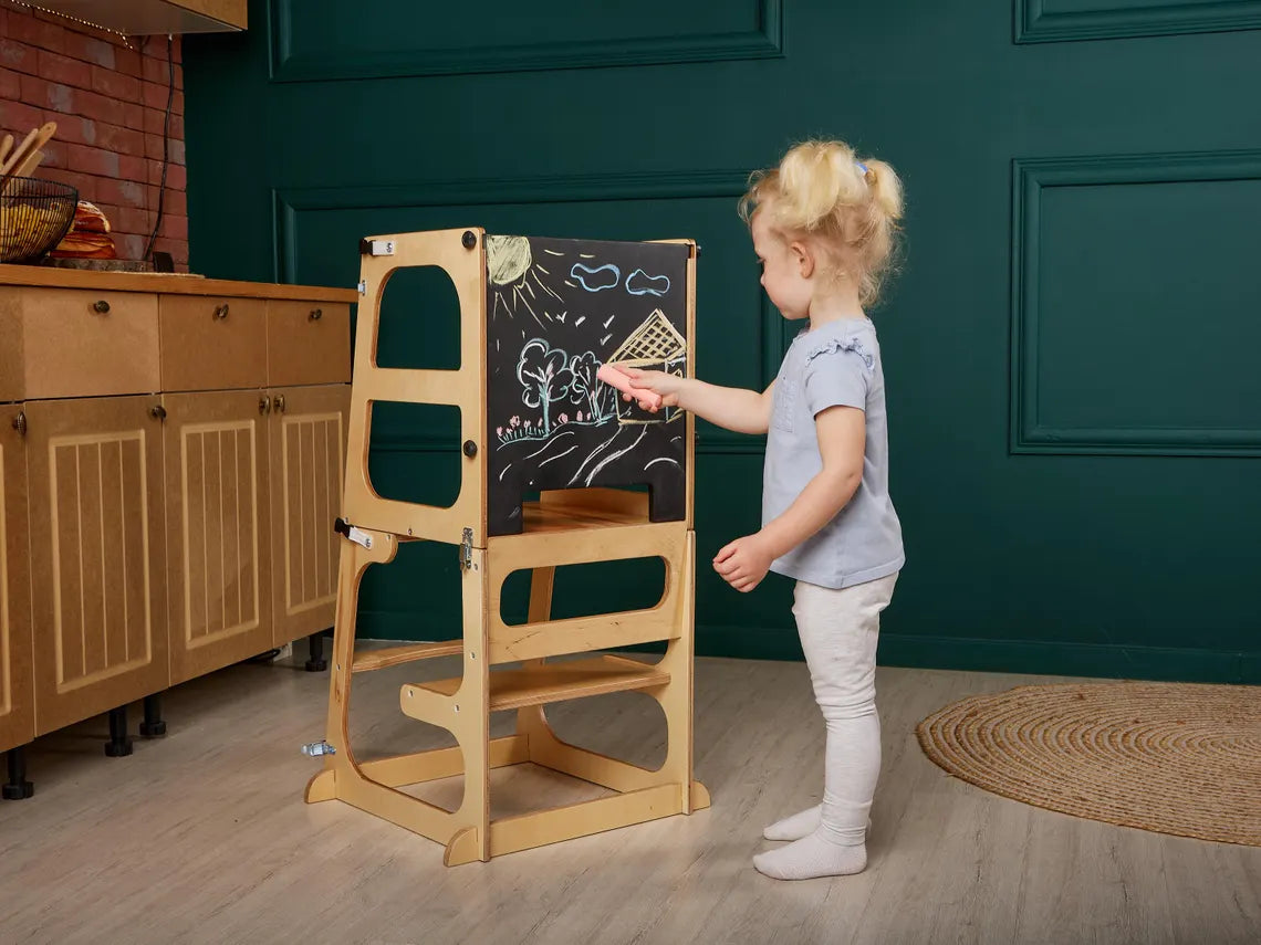 ✨8 in 1 Toddler Tower with Backrest🎈 Montessori convertible tower table