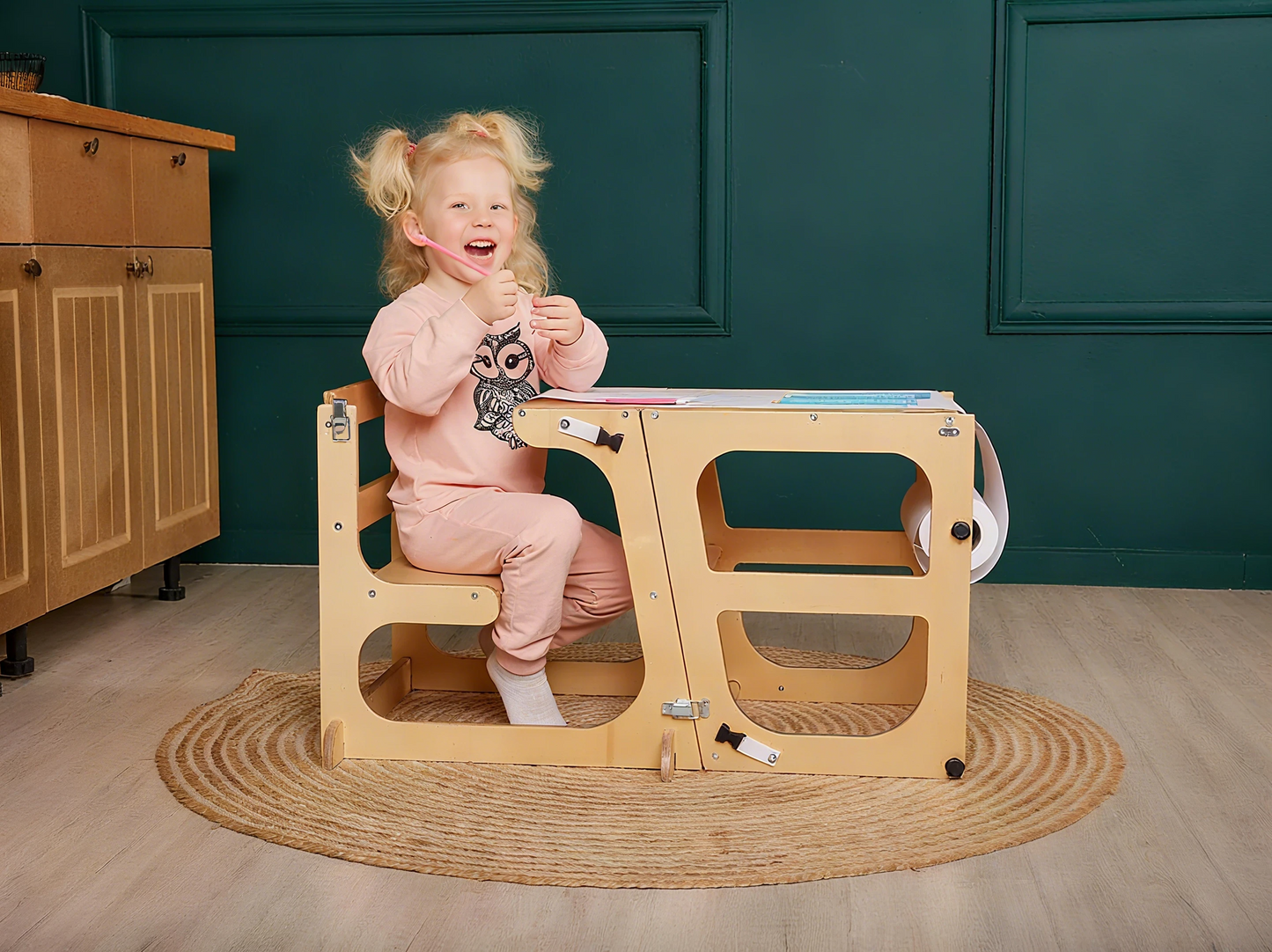 ✨8 in 1 Toddler Tower with Backrest🎈 Montessori convertible tower table
