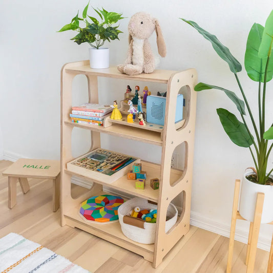 Shelf Toy Storage Bedroom, Playroom Shelves, Book shelf storage, Montesorri Inspired